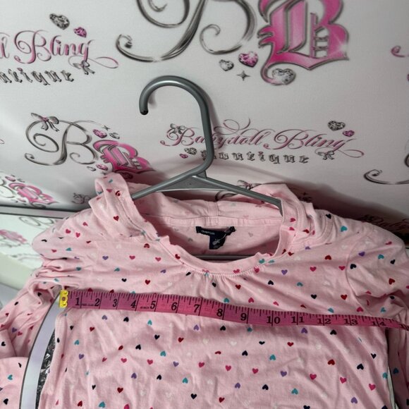 Gap heart print long sleeve pink purple red blue purple white hearts sweater - Picture 8 of 9